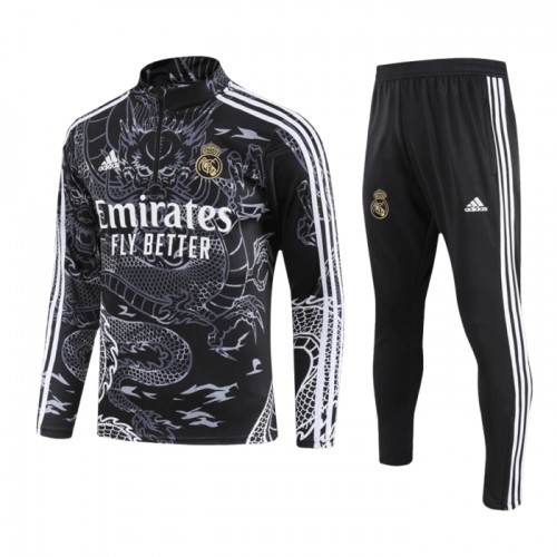 Real Madrid Trenings Collegegenser Kvart-Zip 2023-24 Svart Real Madrid Trenings Collegegenser Kvart-Zip 2023-24 Svart